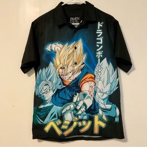 Forever 21 Dragonball Z Multicolor Button Front Shirt Men's Size S